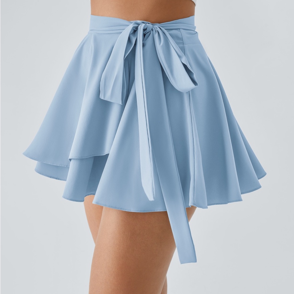 Halara High Waisted Tie Side Flowy Micro Mini Flare Quick Dry Skirt M tennis - Picture 6 of 13
